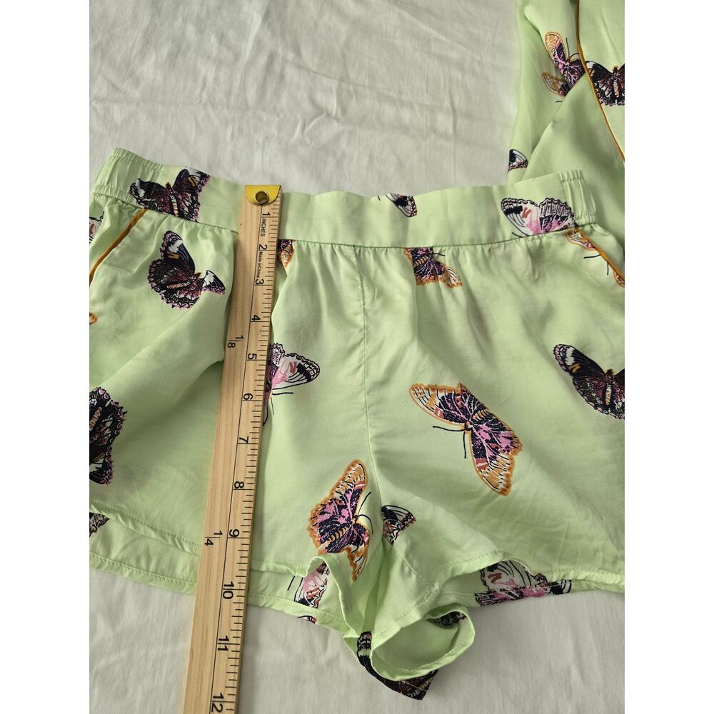 Anthro Butterfly Pajama Set Top S Shorts XS Green Lounge Sleepwear Resort girly - Picture 13 of 15